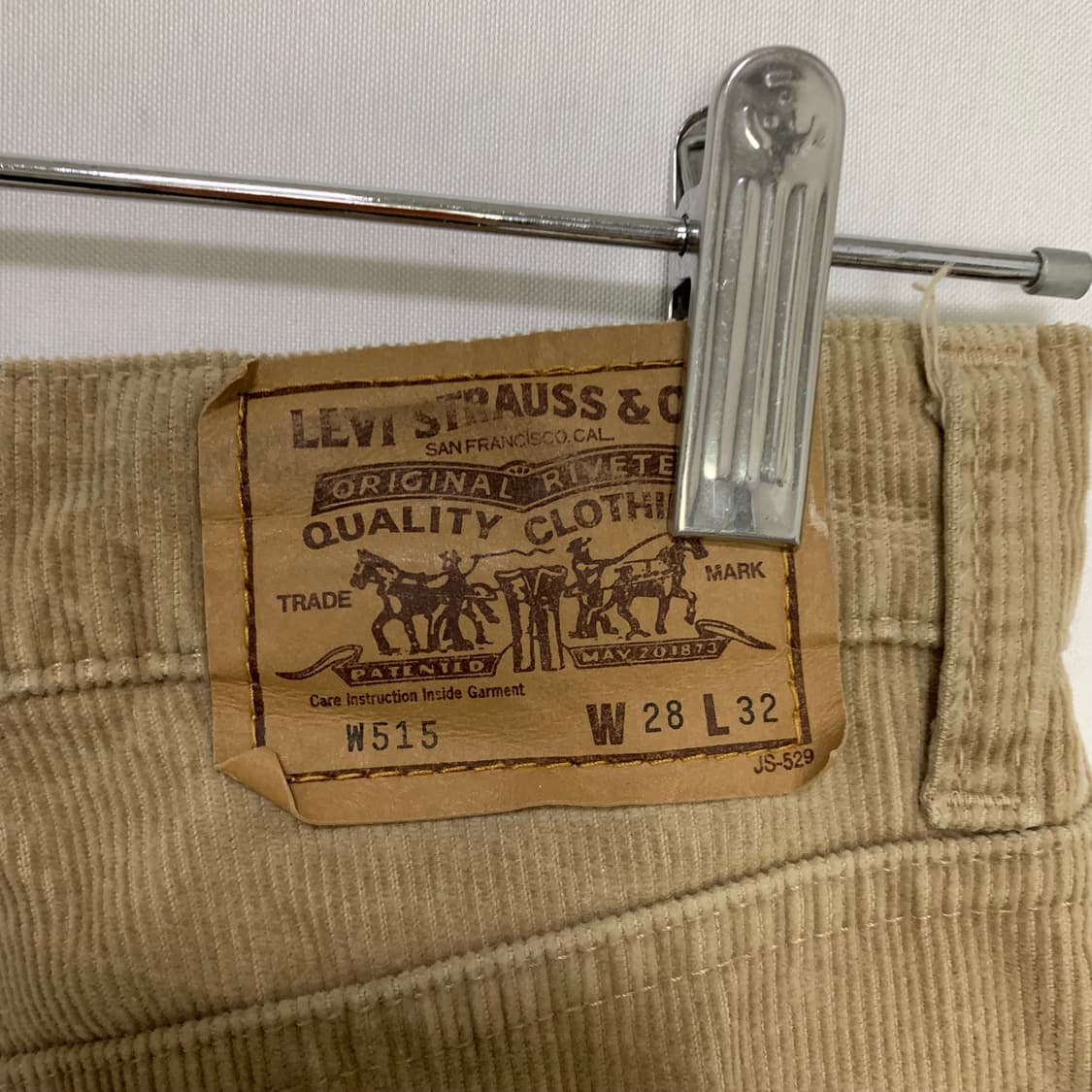 리바이스 빈티지 하이웨스트 베이지 브라운 코듀로이 팬츠 26인치 골덴바지 상품이미지5