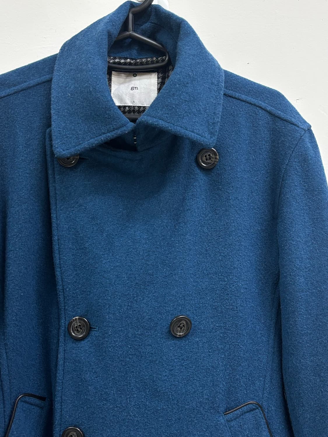 빈티지 블루 더블 하프 코트 울 자켓 상품이미지8