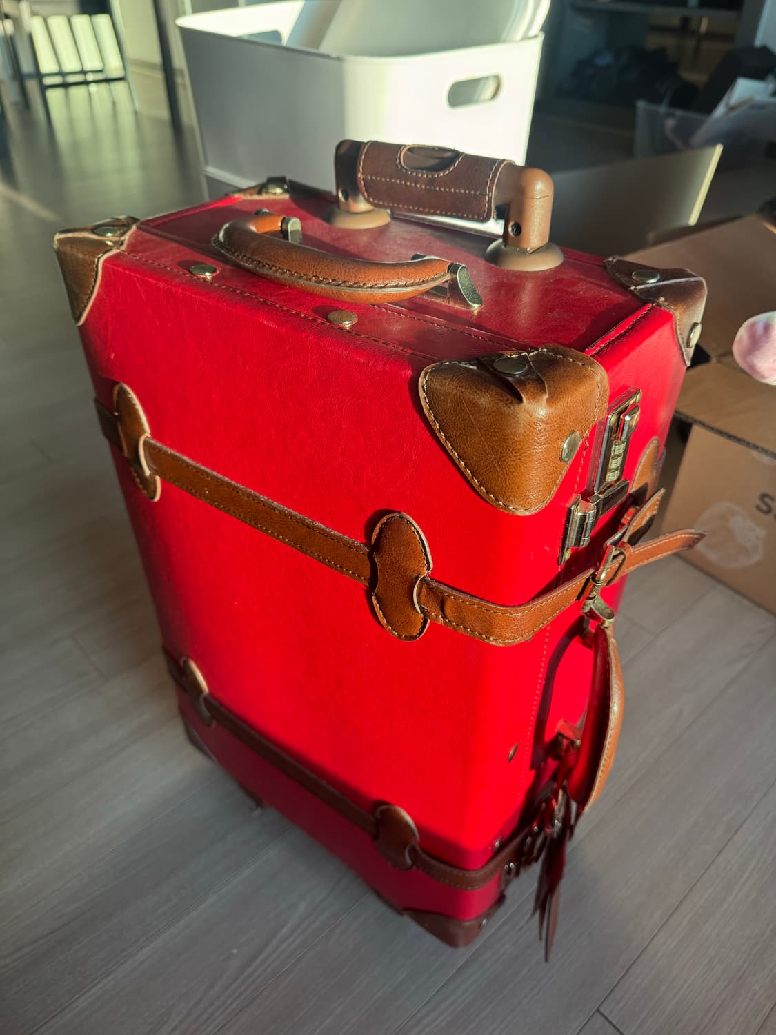 ETHOS 에토스 빈티지 기내용 캐리어 레드브라운 상품이미지3