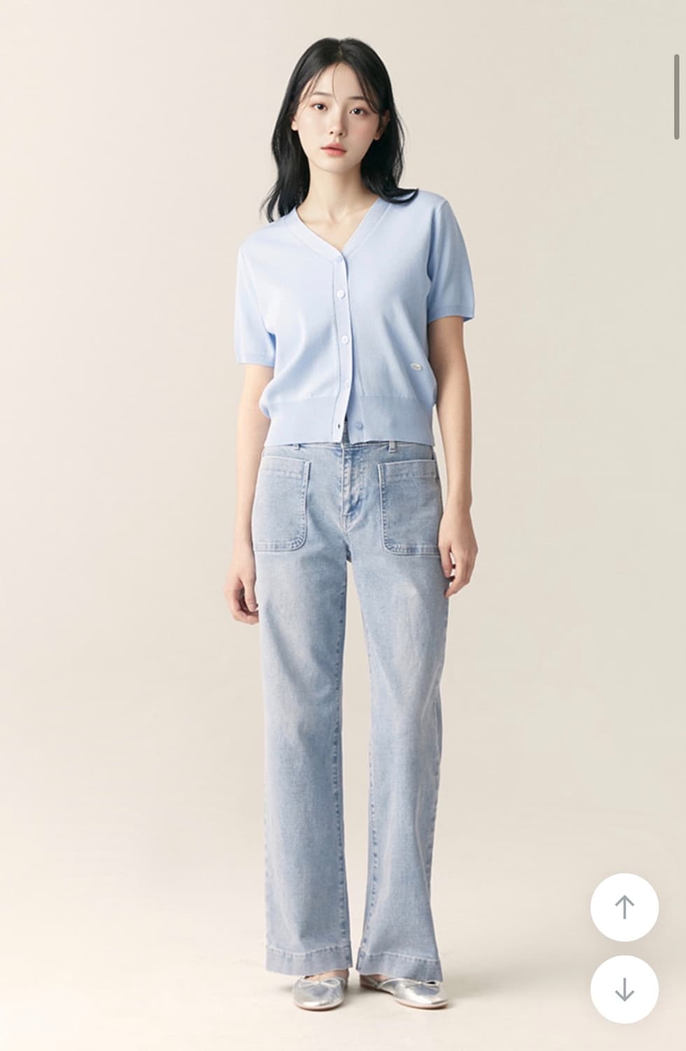 로엠 올데이 브이넥 반팔 가디건 상품이미지1