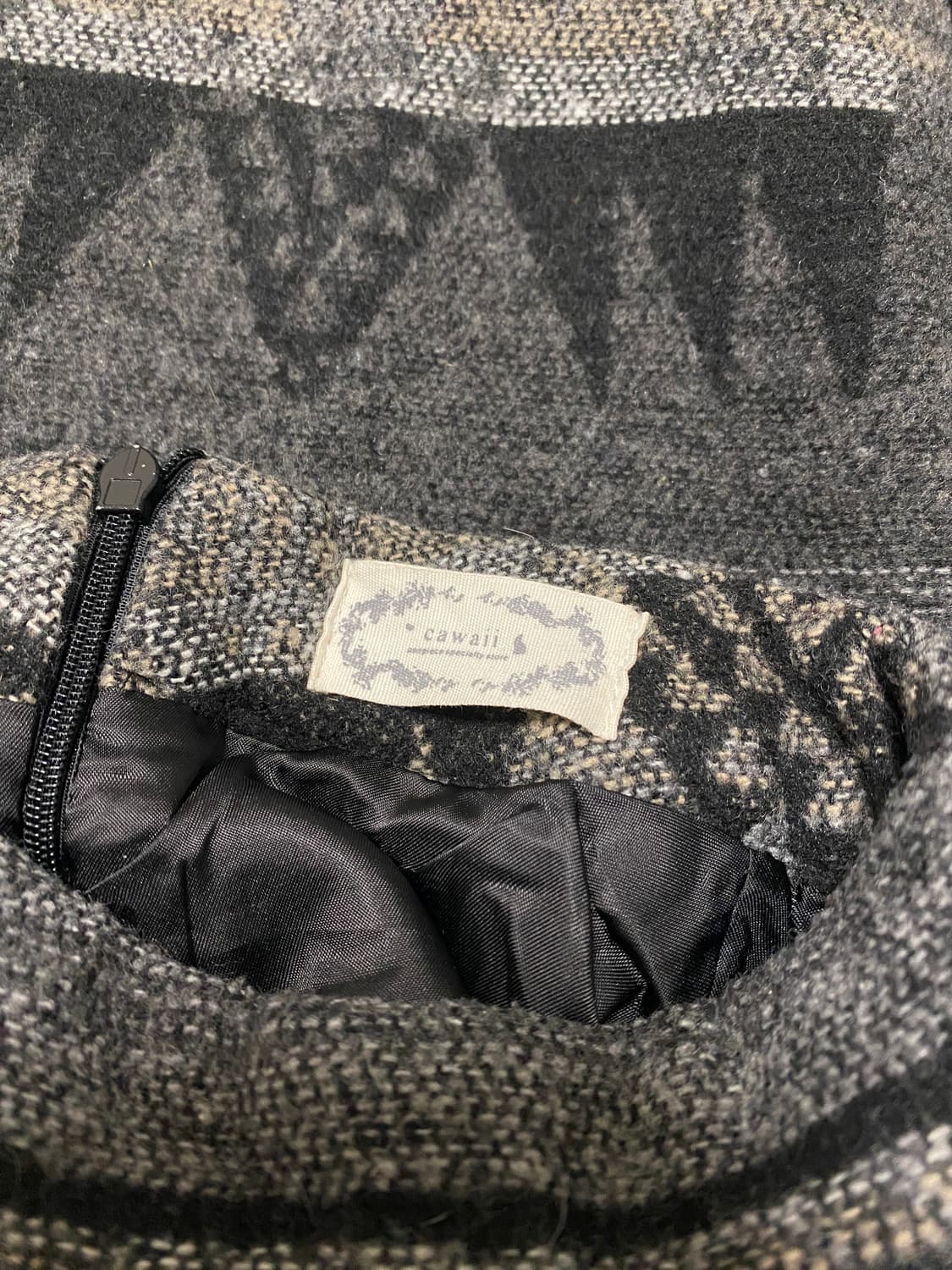 Gray High Neck Geometric Mini Dress 상품이미지7