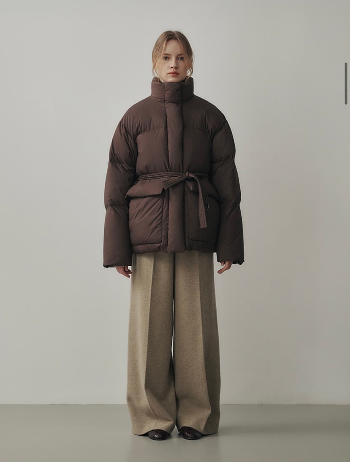 Lememe 로랑 덕 다운 패딩 다크브라운 새상품 저렴히 팔아요 상품이미지1