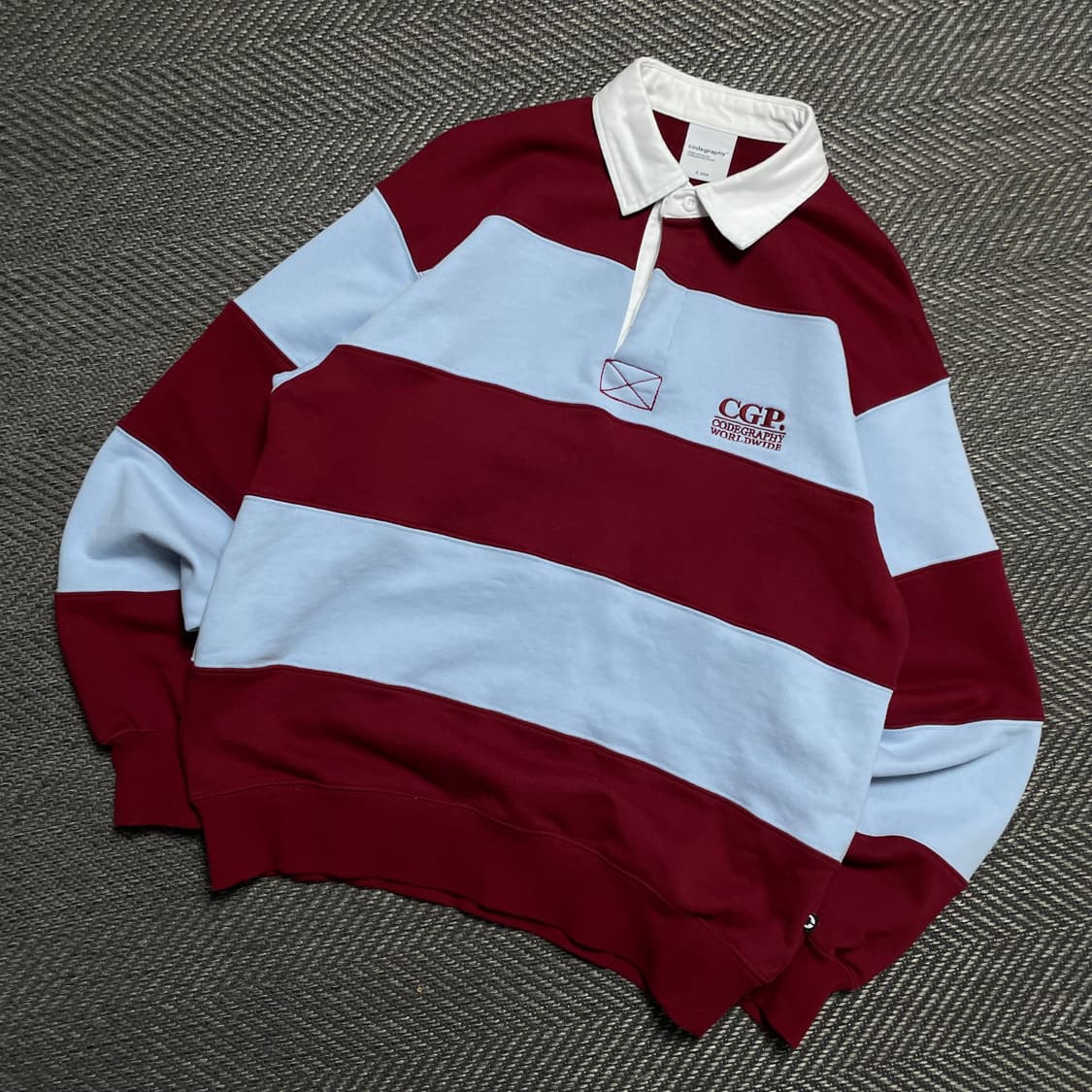 코드그라피 스몰로고 스트라이프 럭비 긴팔 티셔츠y 5282 상품이미지1