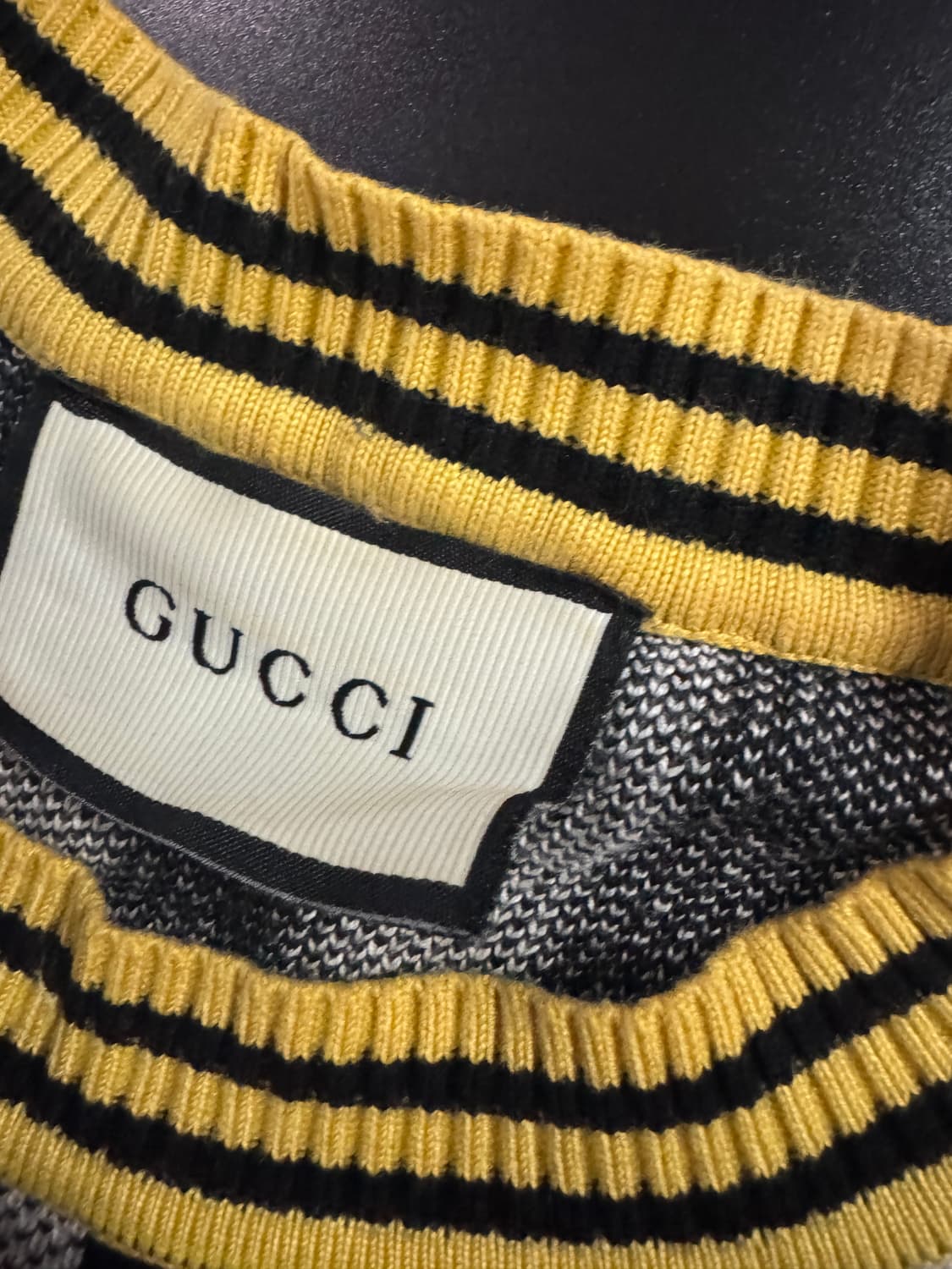 구찌 Gucci 커스텀 리메이크 자수 체크 니트 L 상품이미지3