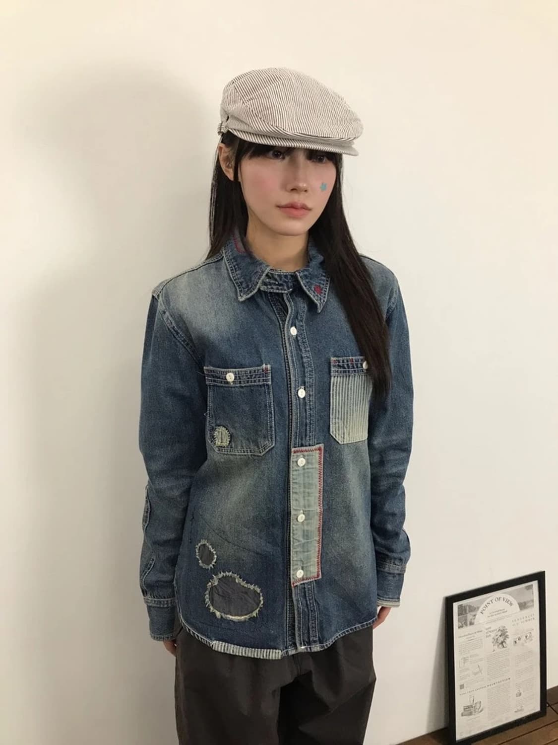 BONDS PEACE Patchwork Denim Shirt 상품이미지2