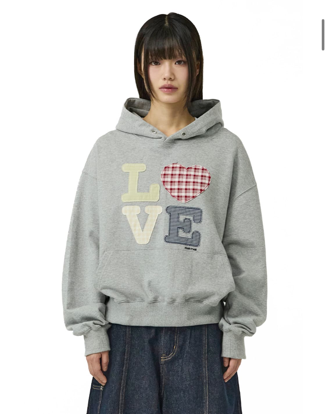 밈더워드로브 헬로월드 패치워크 후드티 상품이미지2