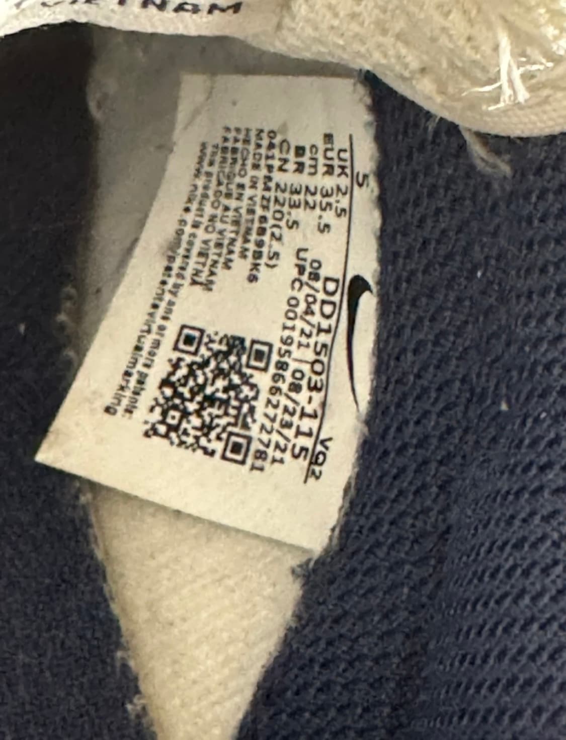 (W) 나이키 덩크 로우 빈티지 미드나잇 네이비 220 상품이미지5