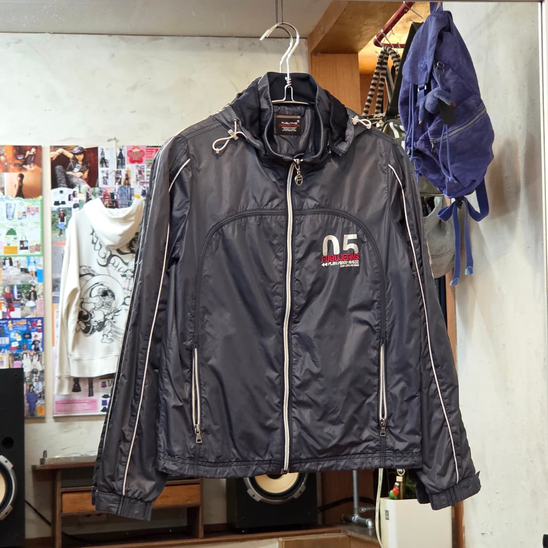 후부 네이비 후드 바람막이 자켓 상품이미지1