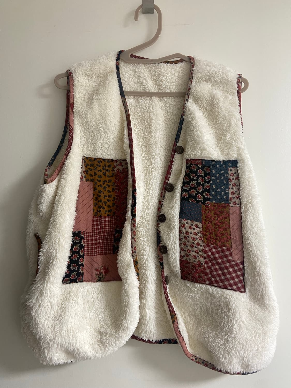 모리 양털 패치 조끼 베스트 상품이미지1