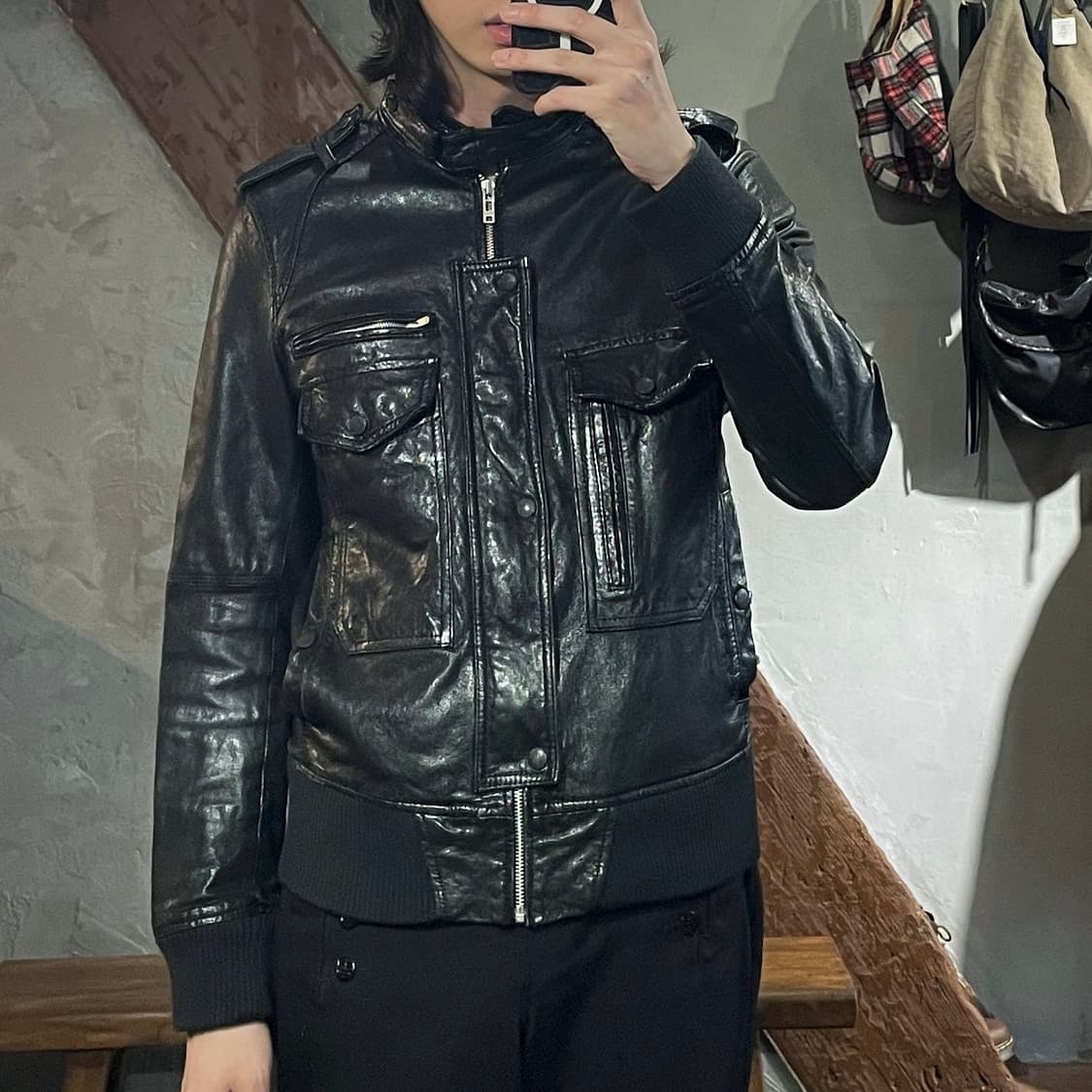 ELOQ 램스킨 레더 자켓 상품이미지2