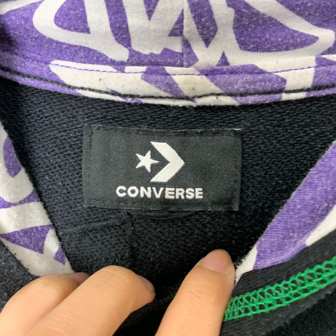 컨버스 y2k 와투케 스타 블랙 후드티 상품이미지6