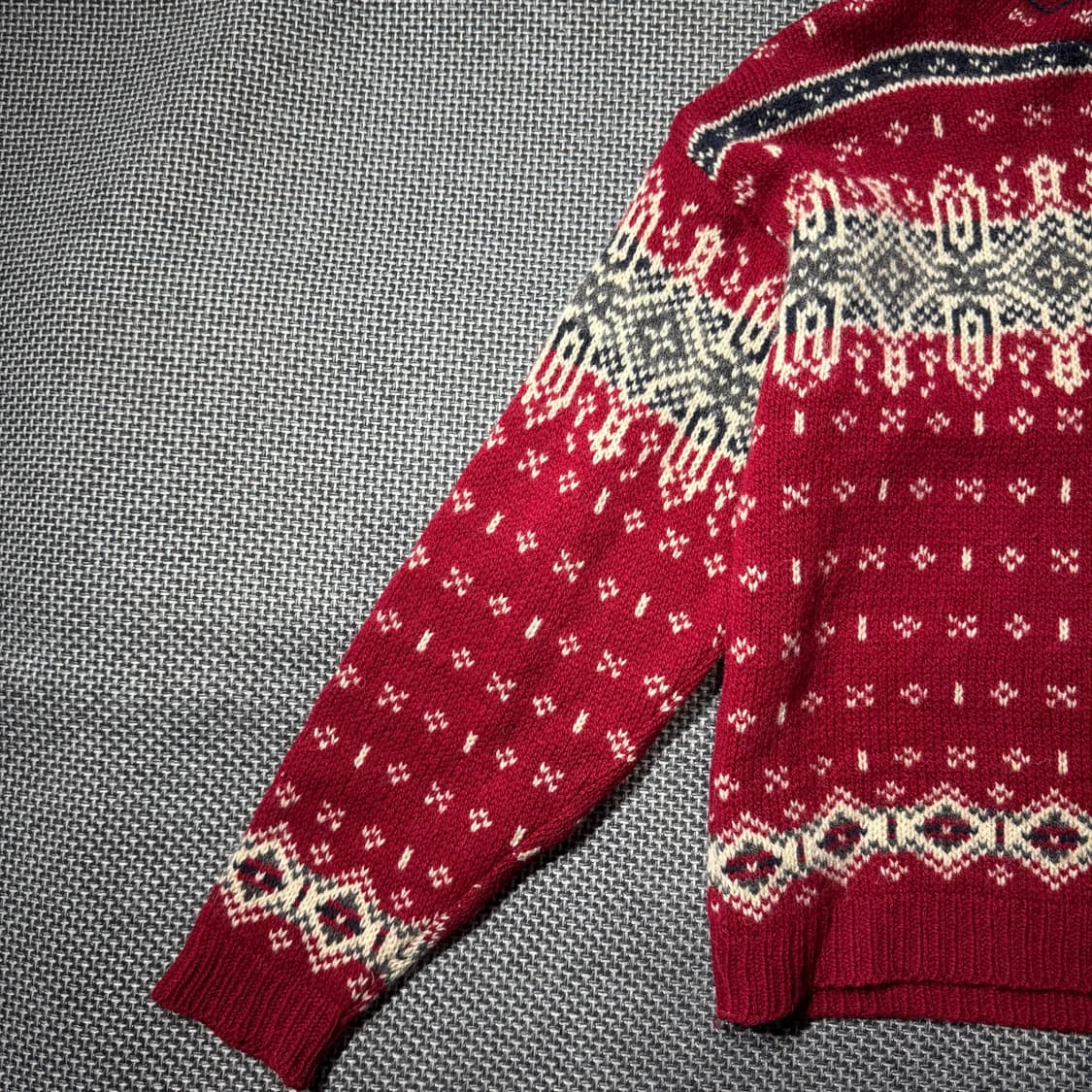 90s 엘엘빈 노르딕 스웨터 레드 ( M/OLD-8323 ) 상품이미지5