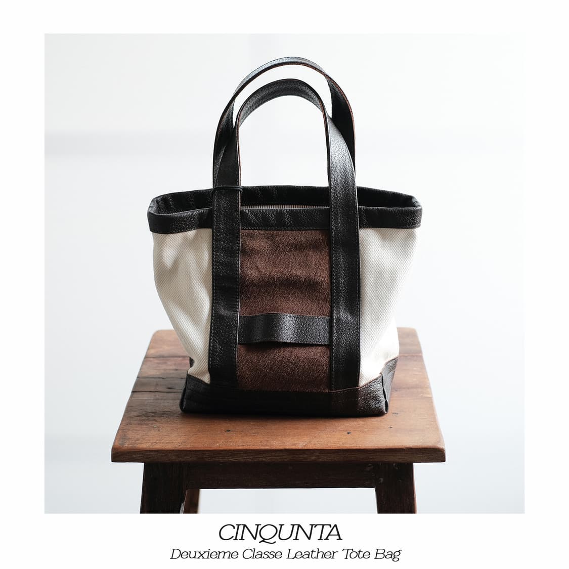 친콴타 일본 별주 레더 송치 토트백 새제품 Cinqunta 상품이미지1