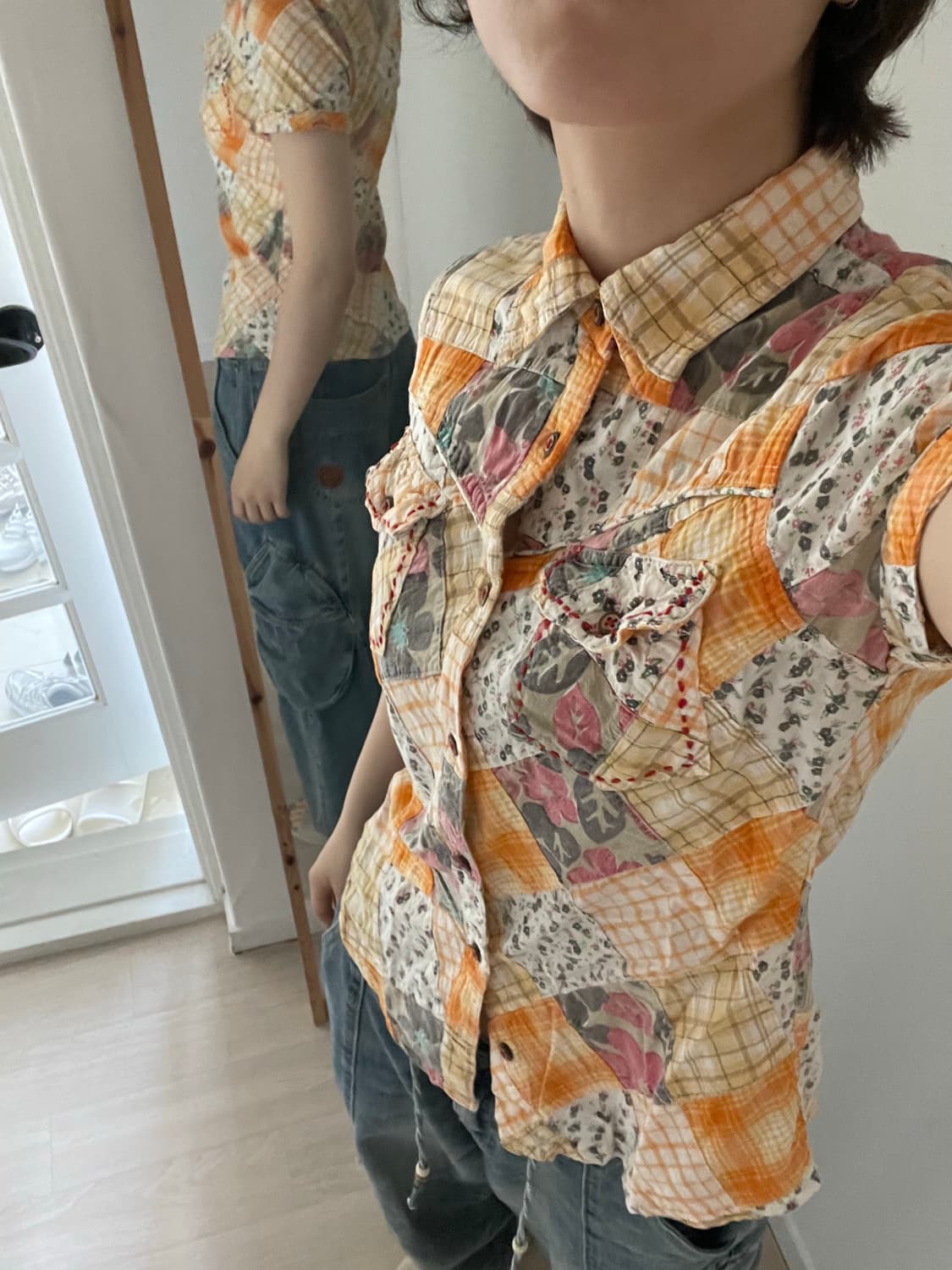 Rapua quilted shirt 라푸아 퀼트 모리걸 여름셔츠 m 상품이미지1