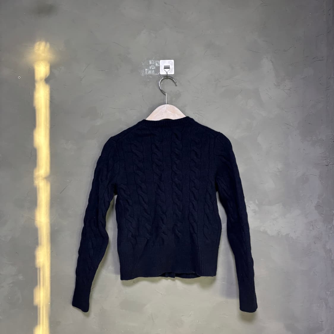 폴로 랄프로렌 울 캐시미어 꽈배기 니트 가디건 네이비 상품이미지5