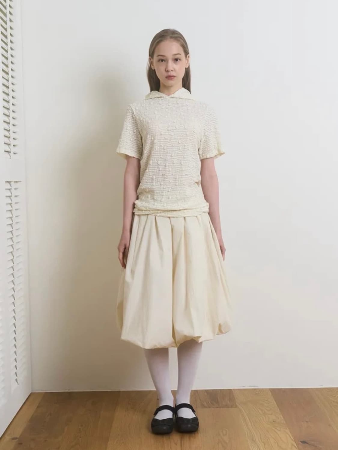 페스토 도트 후드 반팔티 상품이미지3