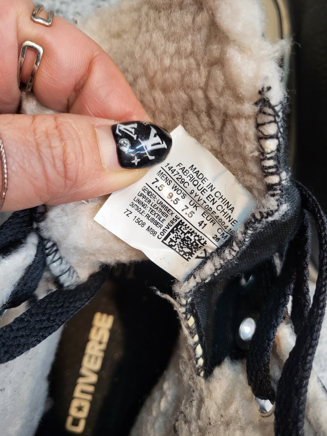 컨버스 올스타 척테일러 하이 가죽 시어링 양털스니커즈 상품이미지7