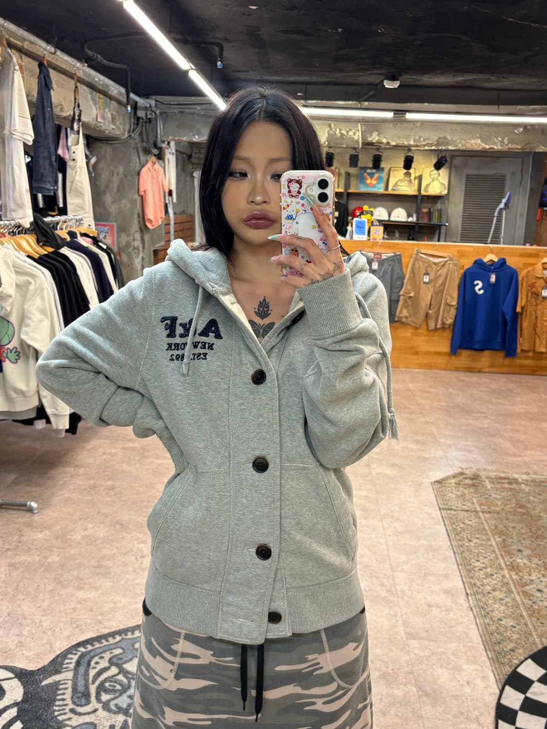 아베크롬비 라이트 그레이 후드집업 #csz4340 상품이미지4