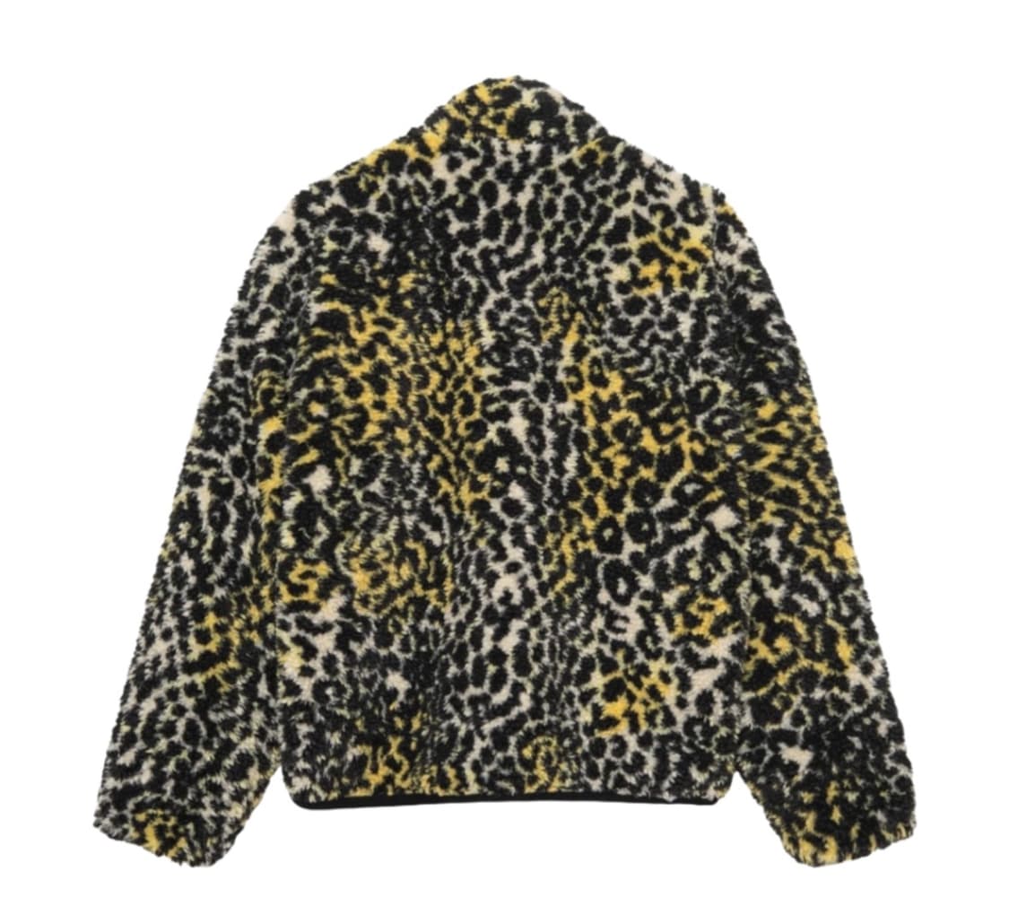 M) 스투시 쉐르파 플리스 리버시블 자켓 옐로우 레오파드 호피  상품이미지2