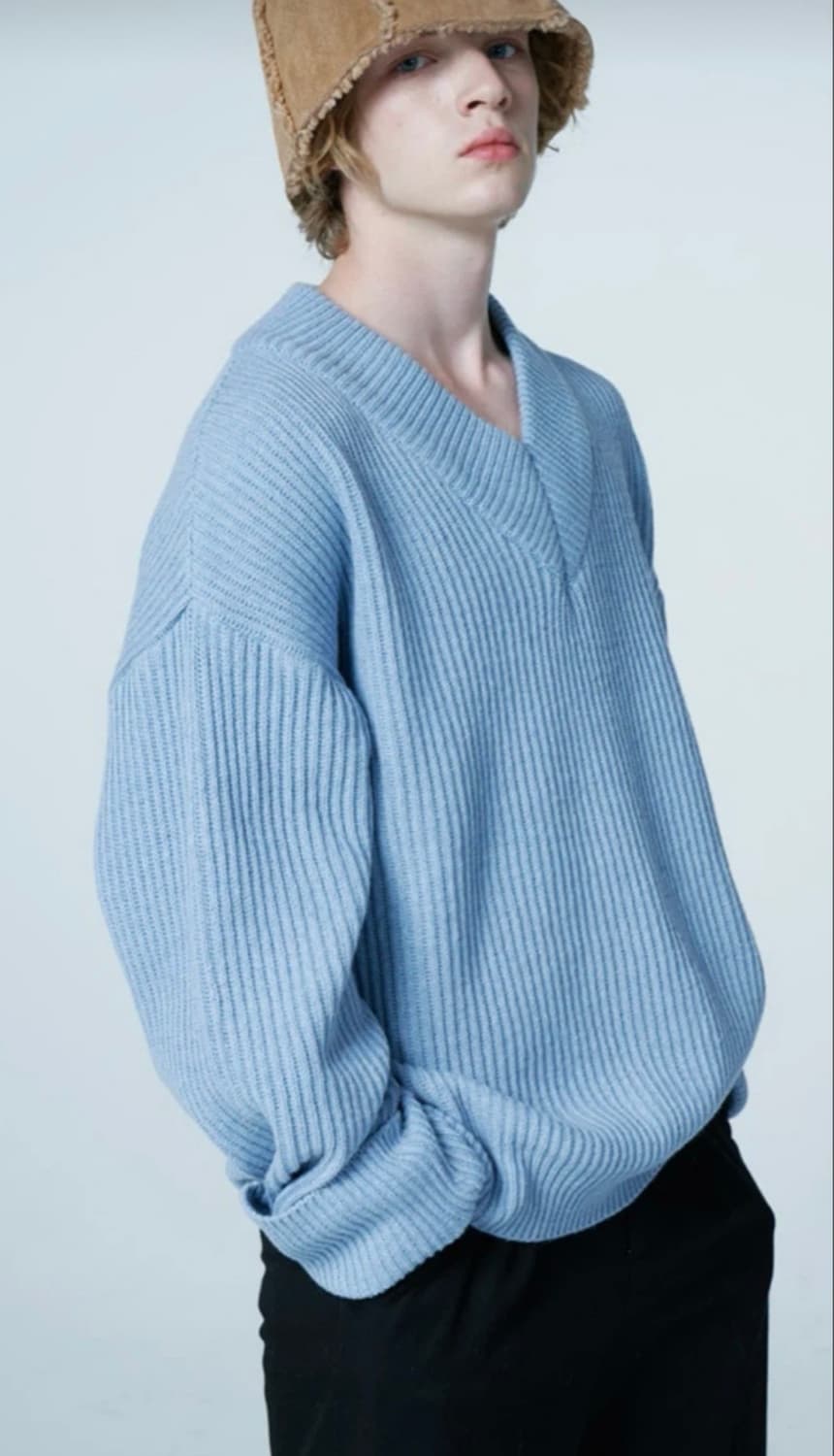 와이케이 돌핀 자수 울니트 스카이블루 상품이미지3