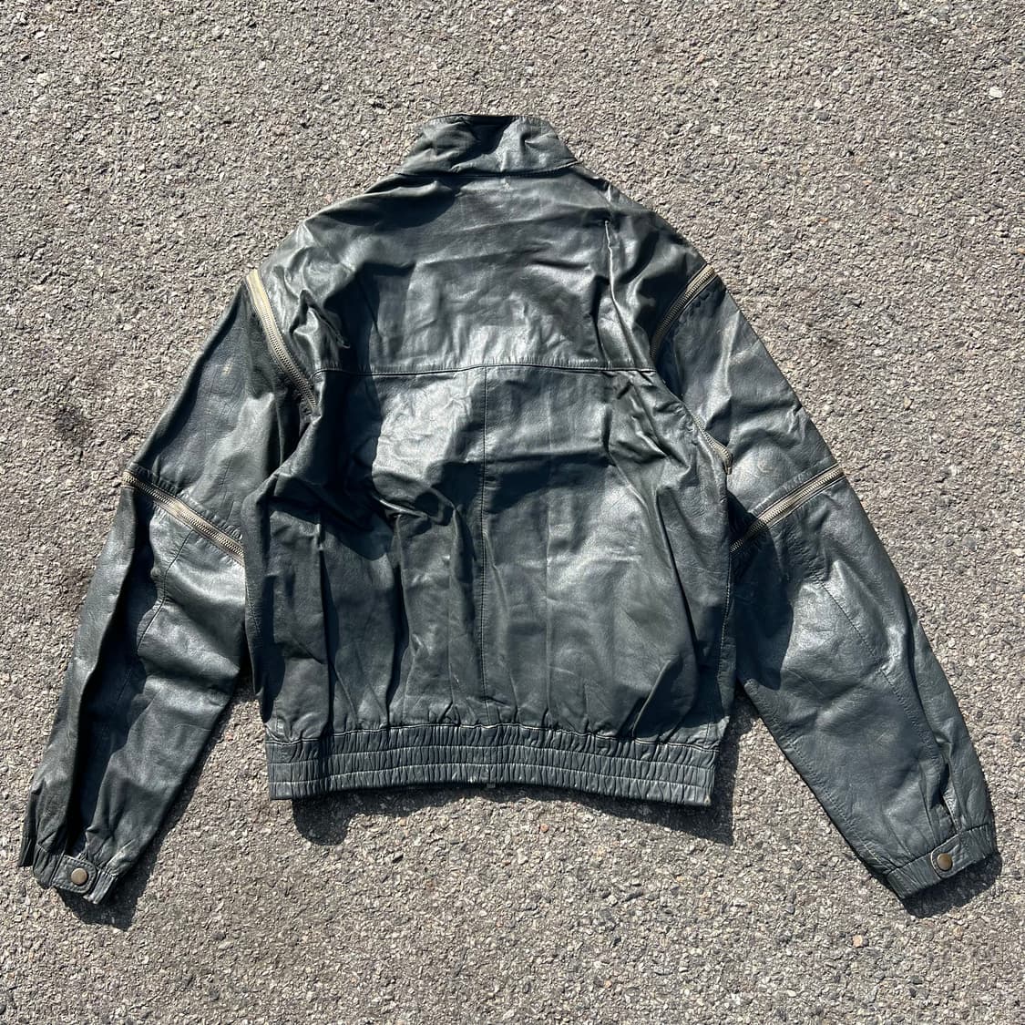 90’s 디테쳐블 카우 레더 자켓 상품이미지6