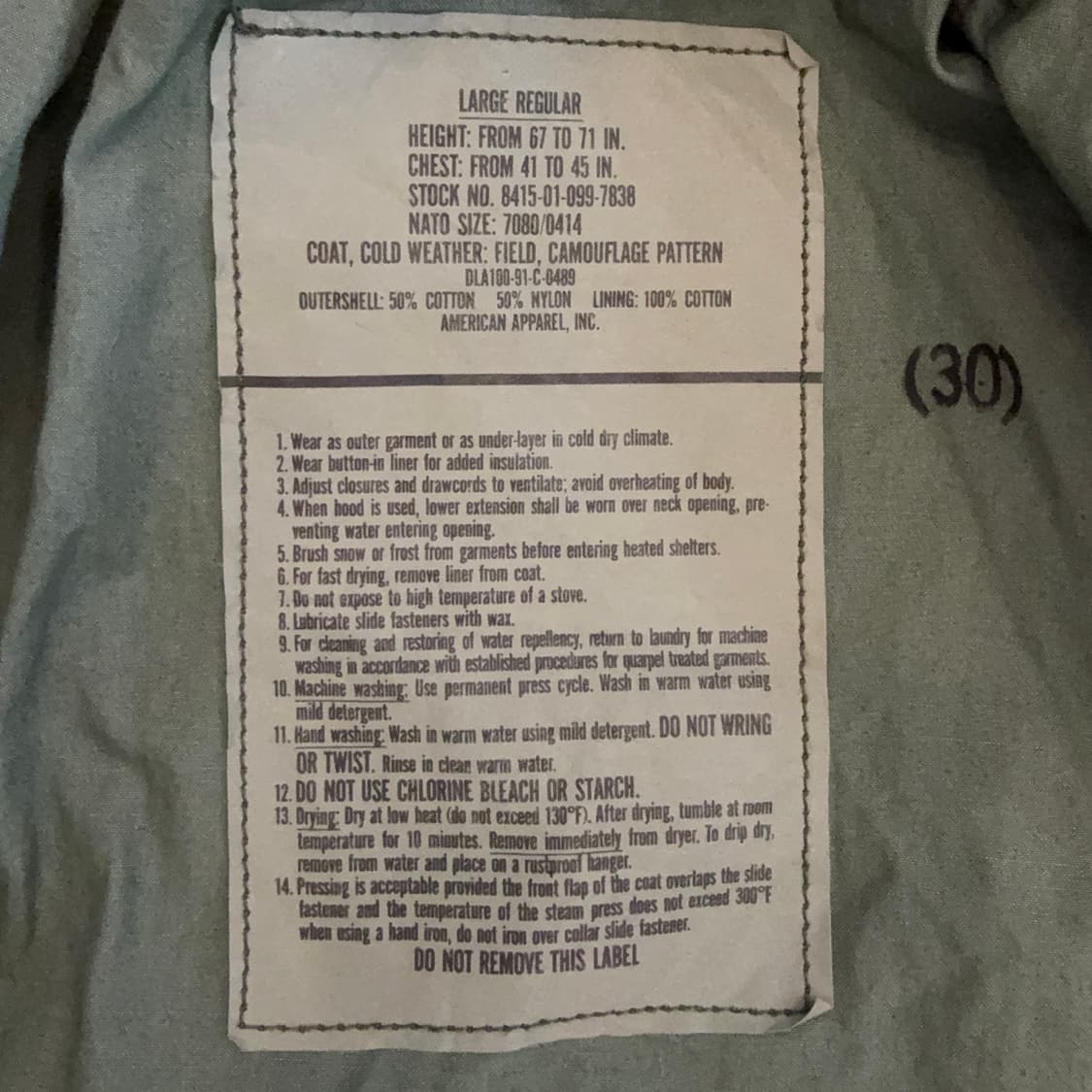 90s US Army M65 우드랜드 필드 자켓105-110 상품이미지5