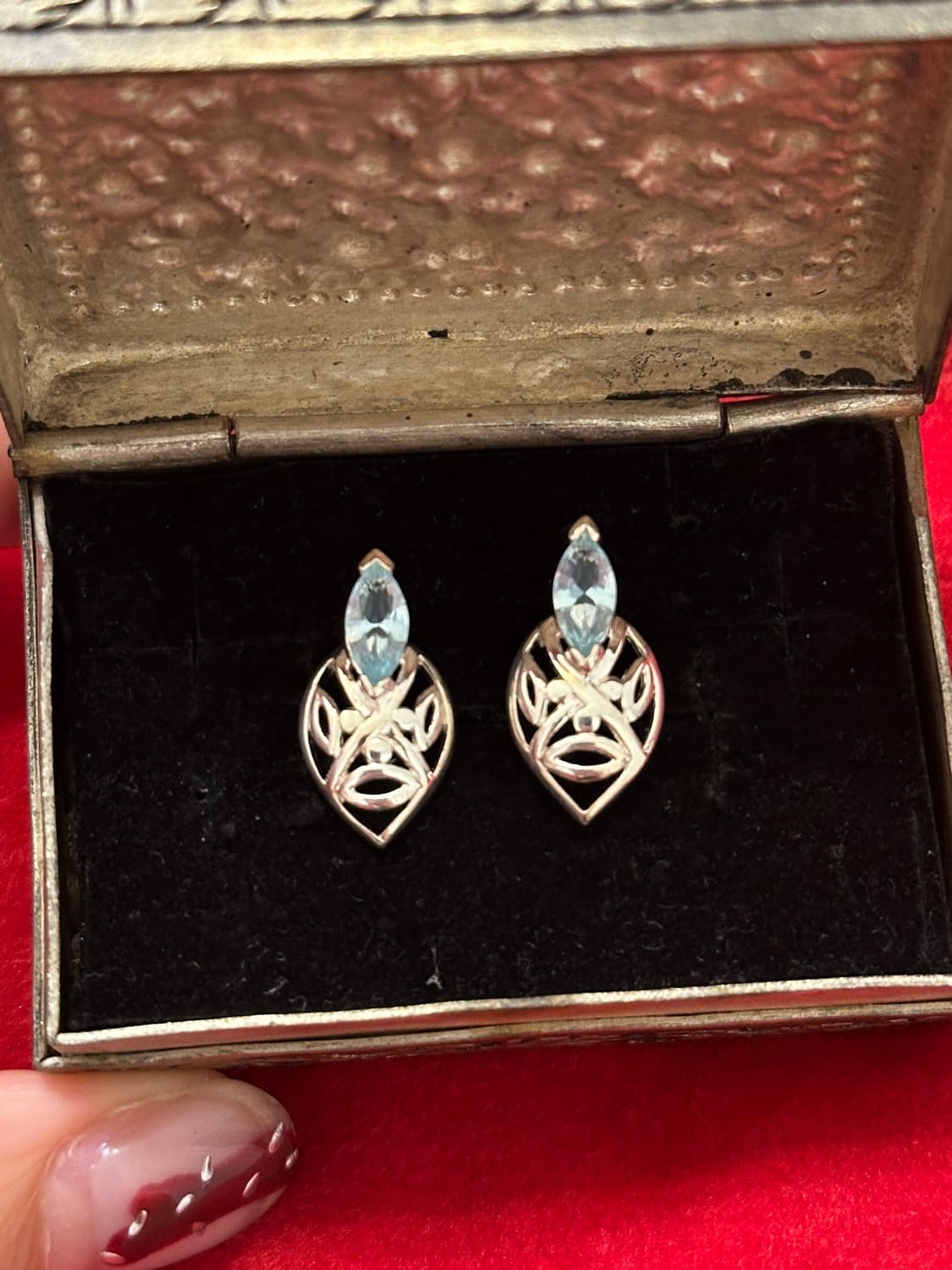 Vintage aquamarine 925silver earring 상품이미지1