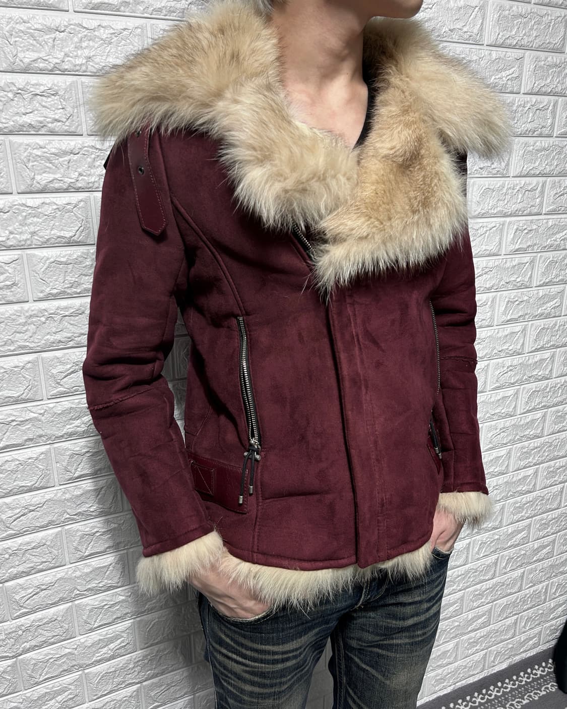 시슬리 여우 퍼 하이넥 자켓 상품이미지1