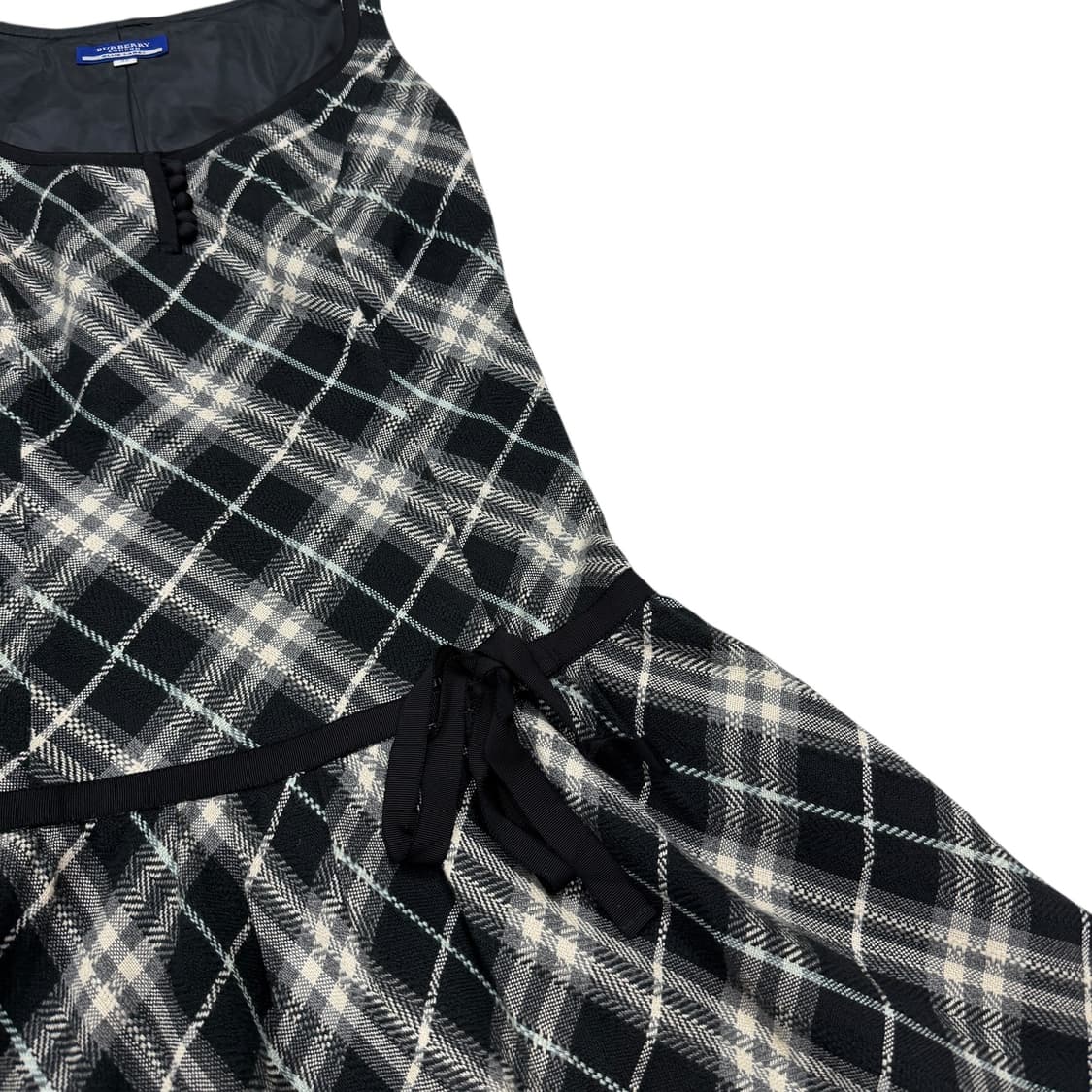 버버리 빈티지 블루라벨 모리걸 체크 패턴 나시 원피스 블랙 38  상품이미지2