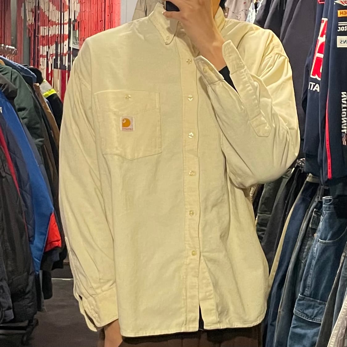 [IM] carhartt 칼하트 라이트옐로우 코듀로이 셔츠 상품이미지4