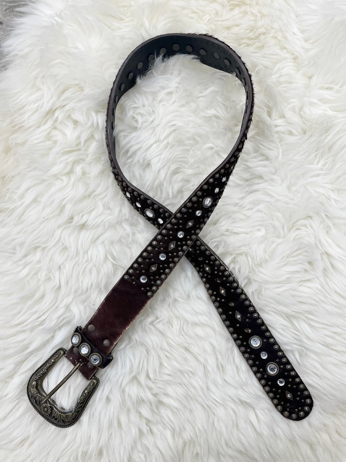 웨스턴 송치 스터드 펀칭 버클 벨트 상품이미지1