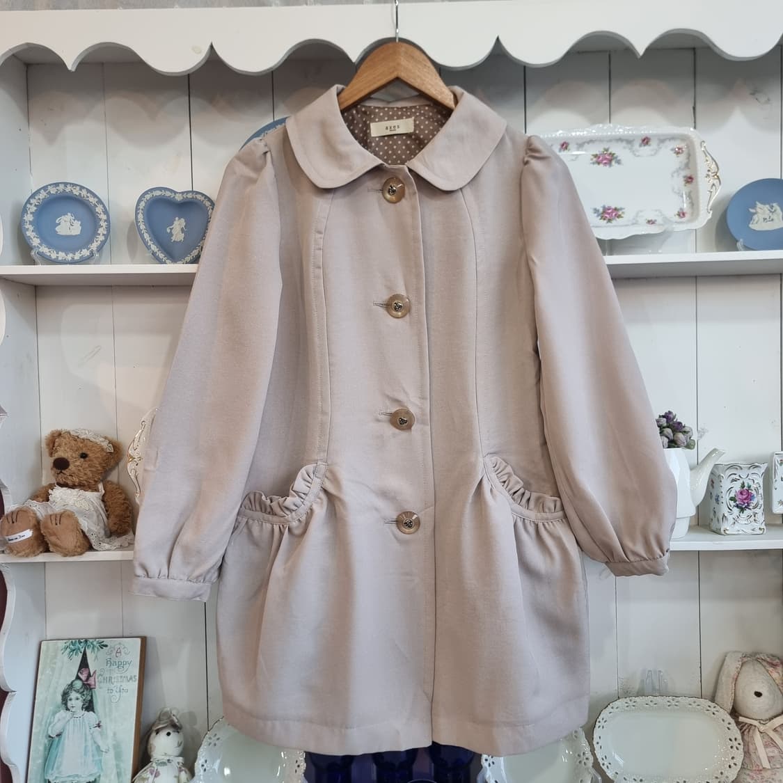 axes femme  둥근 칼라 코트 상품이미지1