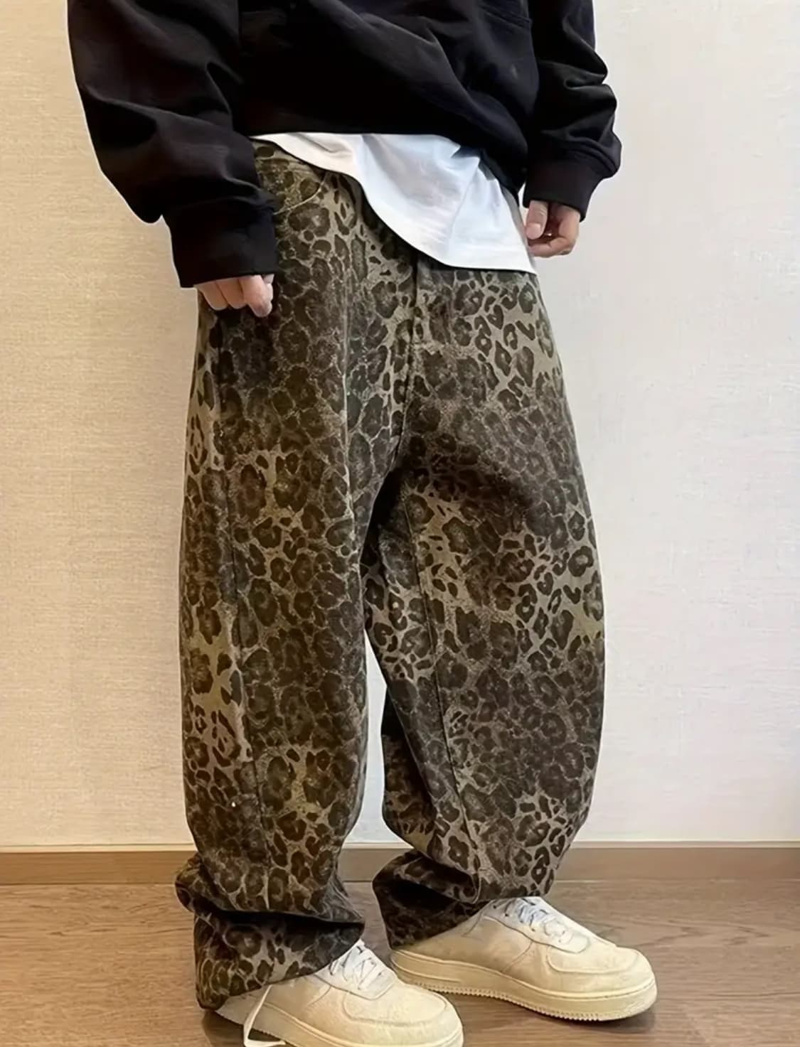 레오파드 와이드 팬츠 xl 상품이미지1