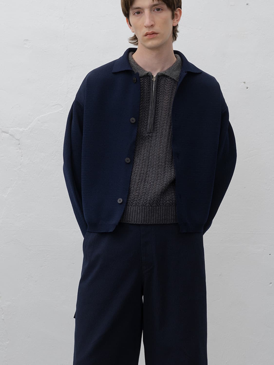 르917 옴므 (1e17septembre) 벌룬 가디건 네이비 50 상품이미지1