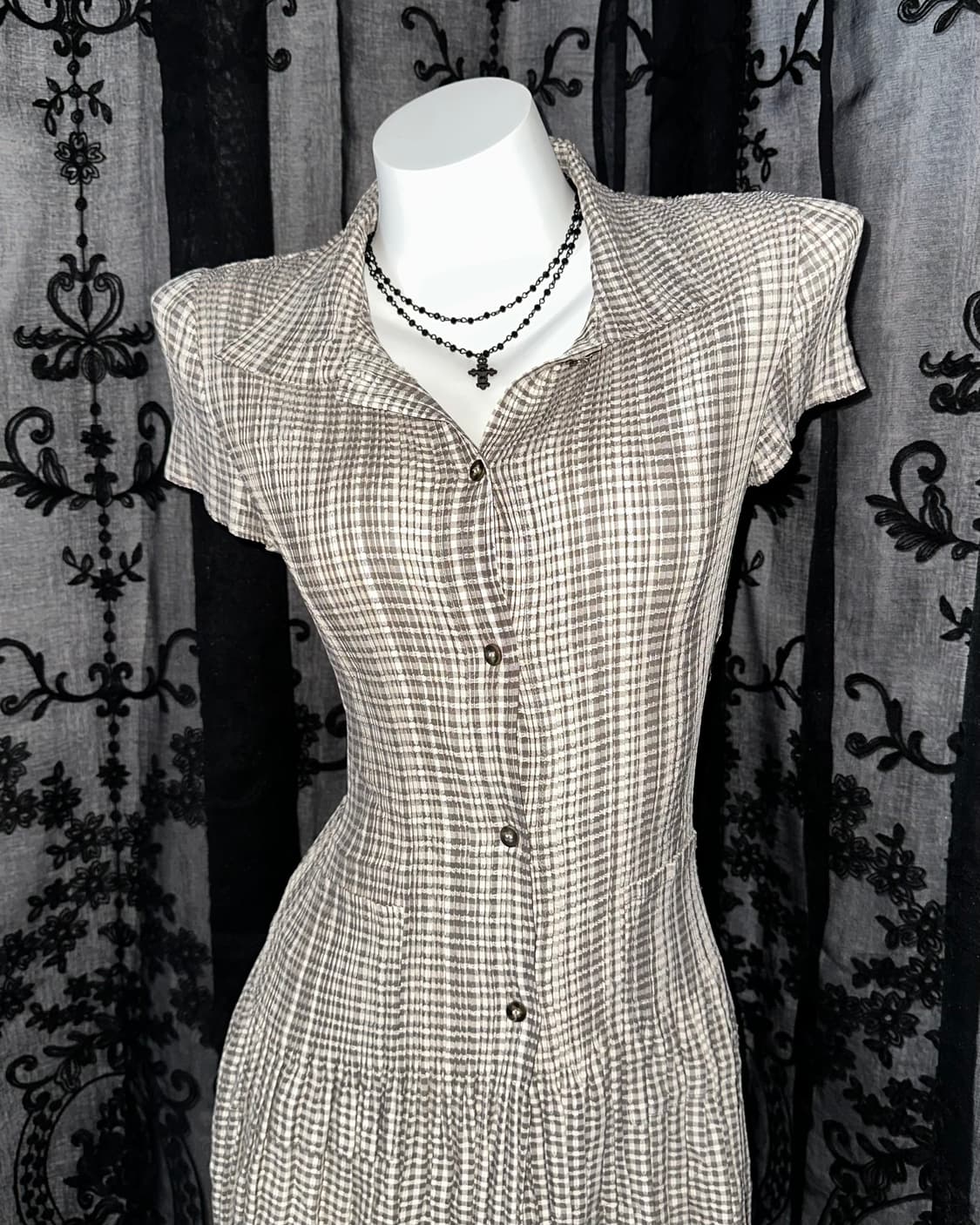 brown shirt dress 상품이미지2