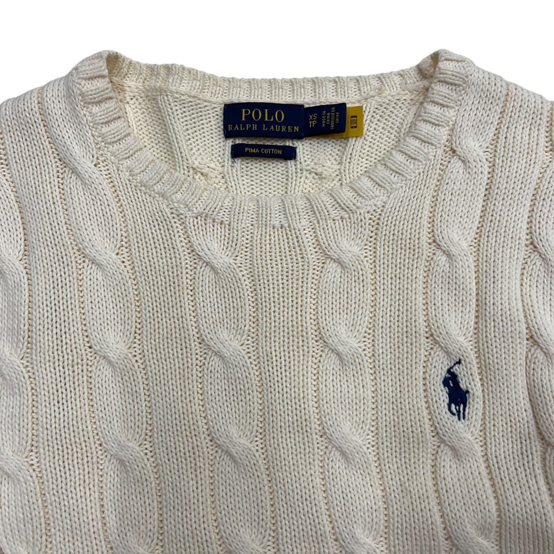 폴로 랄프로렌 네이비포니 바닐라 꽈배기 니트 XS 상품이미지4