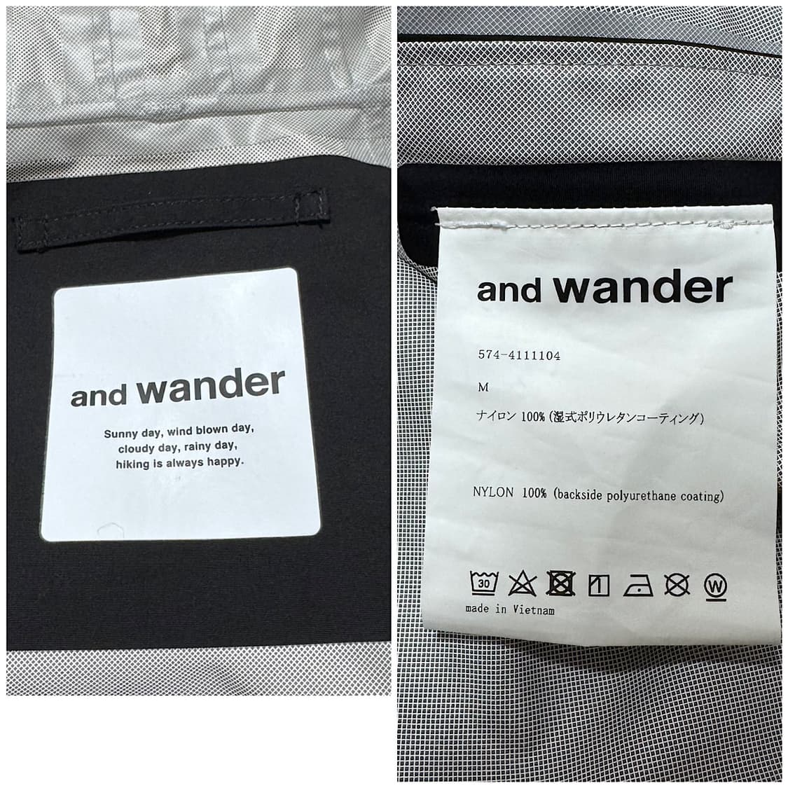 앤드 원더 2.5L 하이커 레인 자켓 블랙 M 상품이미지5
