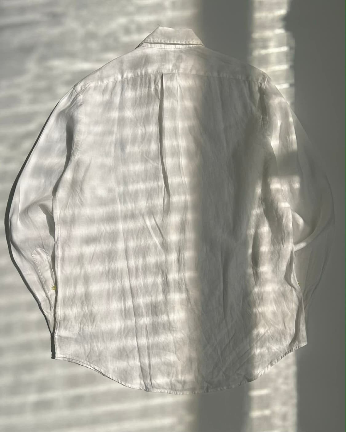 [M] 폴로 랄프로렌 현행QR 린넨 택채 새상품 화이트 셔츠 상품이미지8