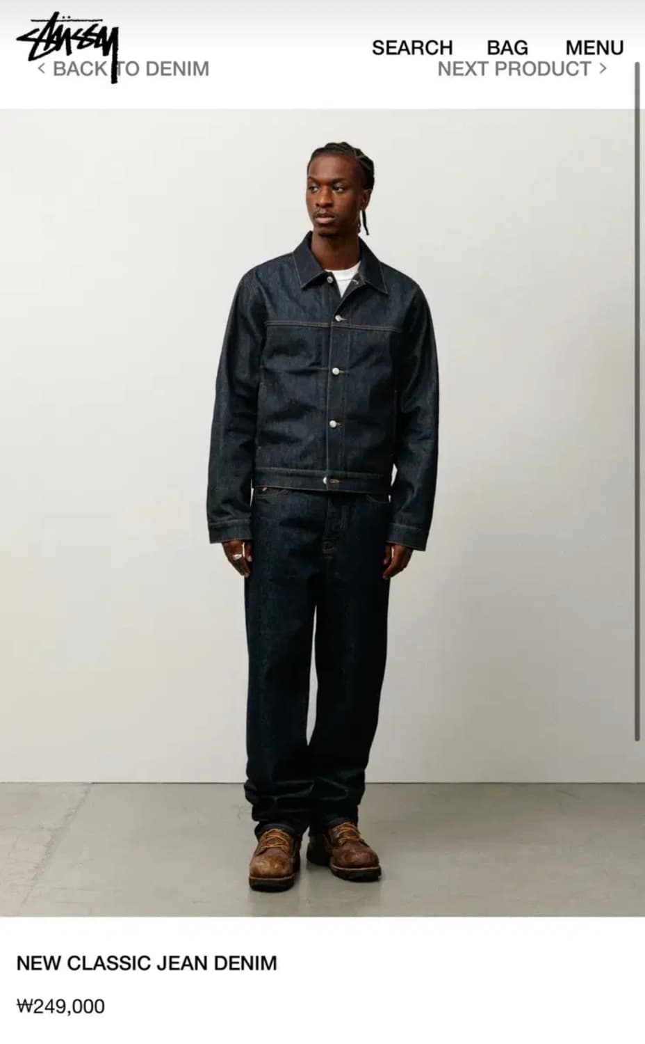 스투시stussy 뉴 클래식 진 데님 인디고 상품이미지1