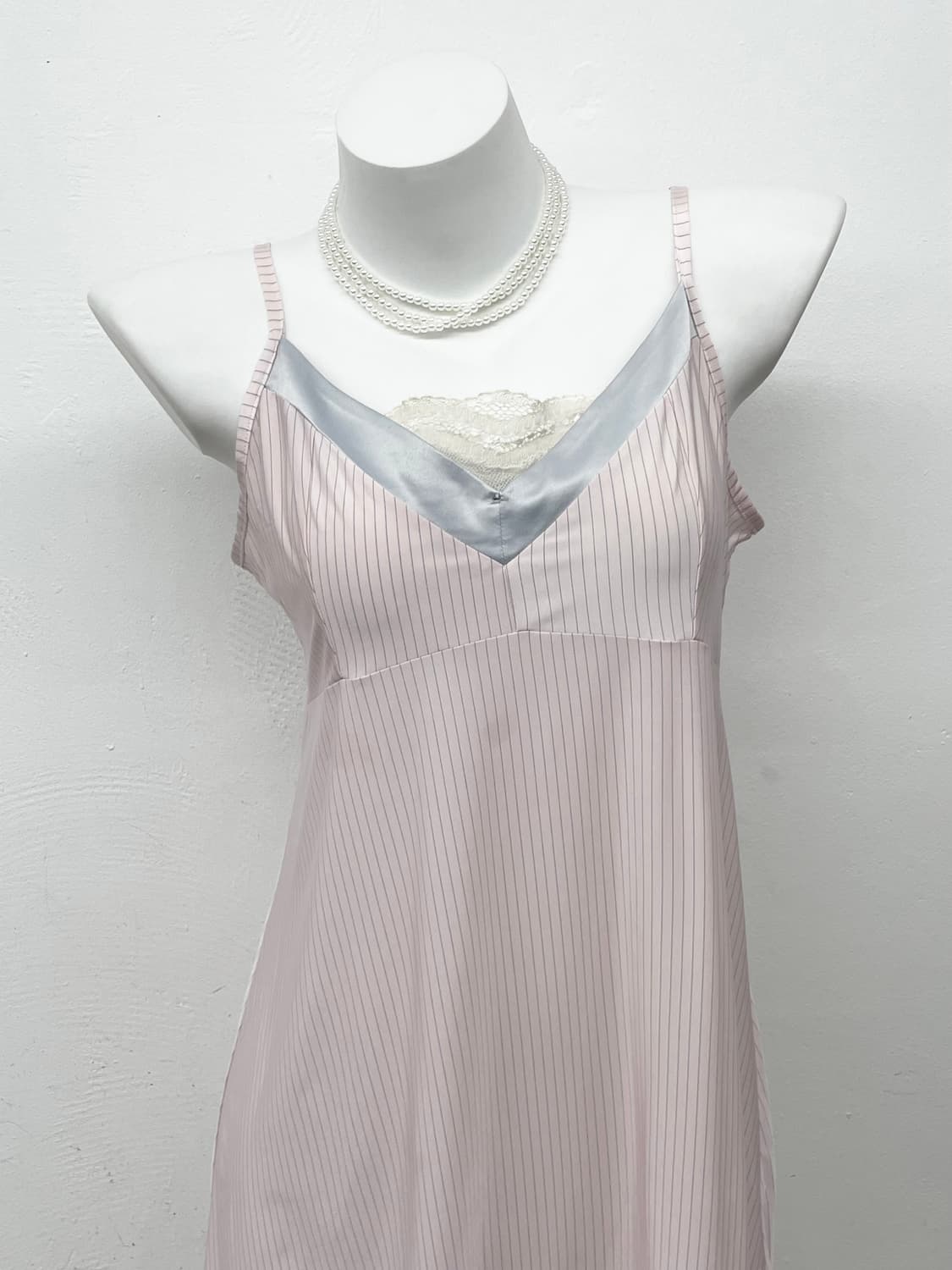 핑크페어리 코지 스트라이프 레이스 슬립 상품이미지2