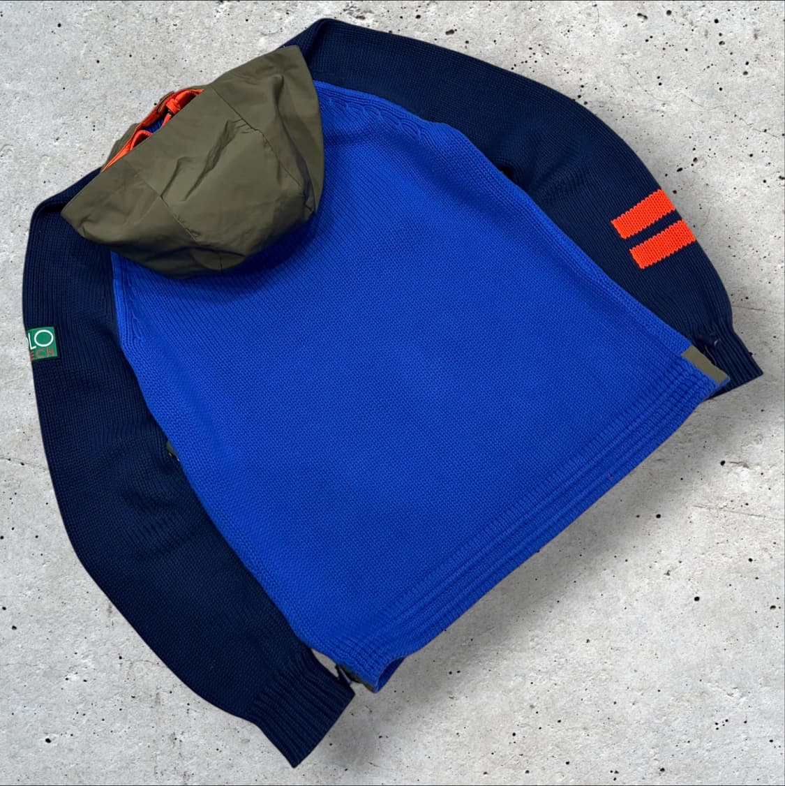 [S] 폴로랄프로렌 하이테크 니트 후드 풀오버 나일론 포켓 D534 상품이미지2