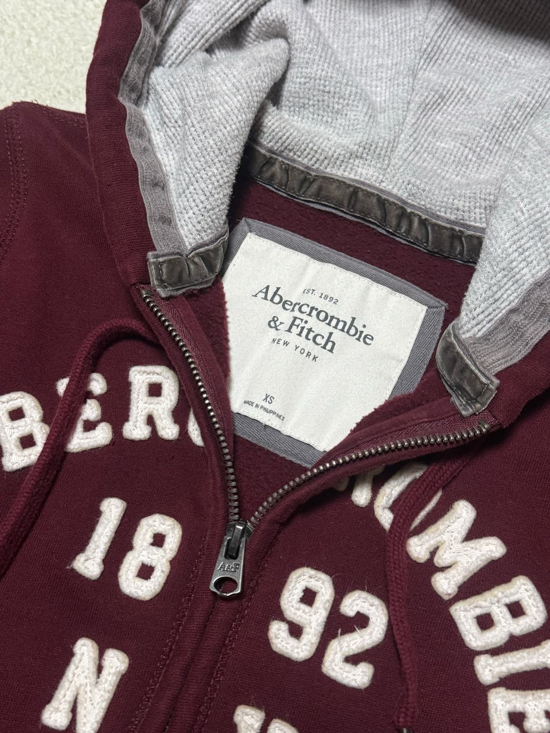 아베크롬비 버건디 후드집업  상품이미지5