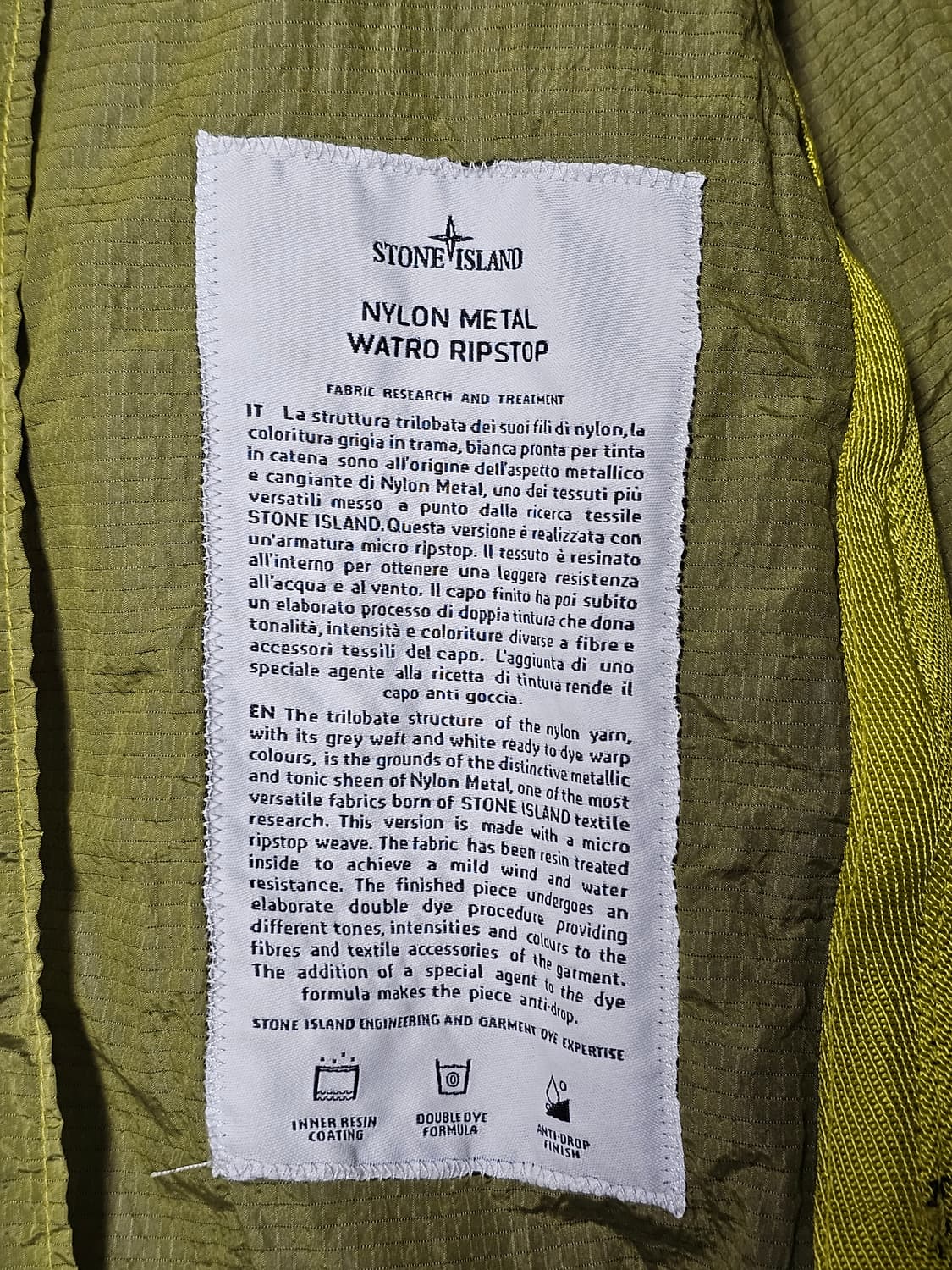 스톤아일랜드 NYLON METAL WATRO RIPSTOP 자켓 상품이미지8