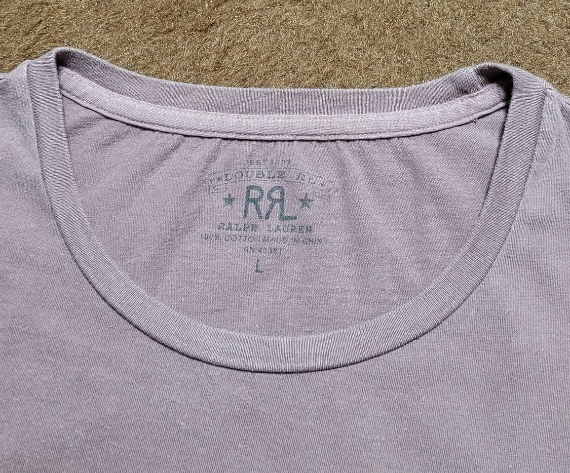 RRL 남성용 톤다운 라이트 퍼플 반팔티(L) 상품이미지5