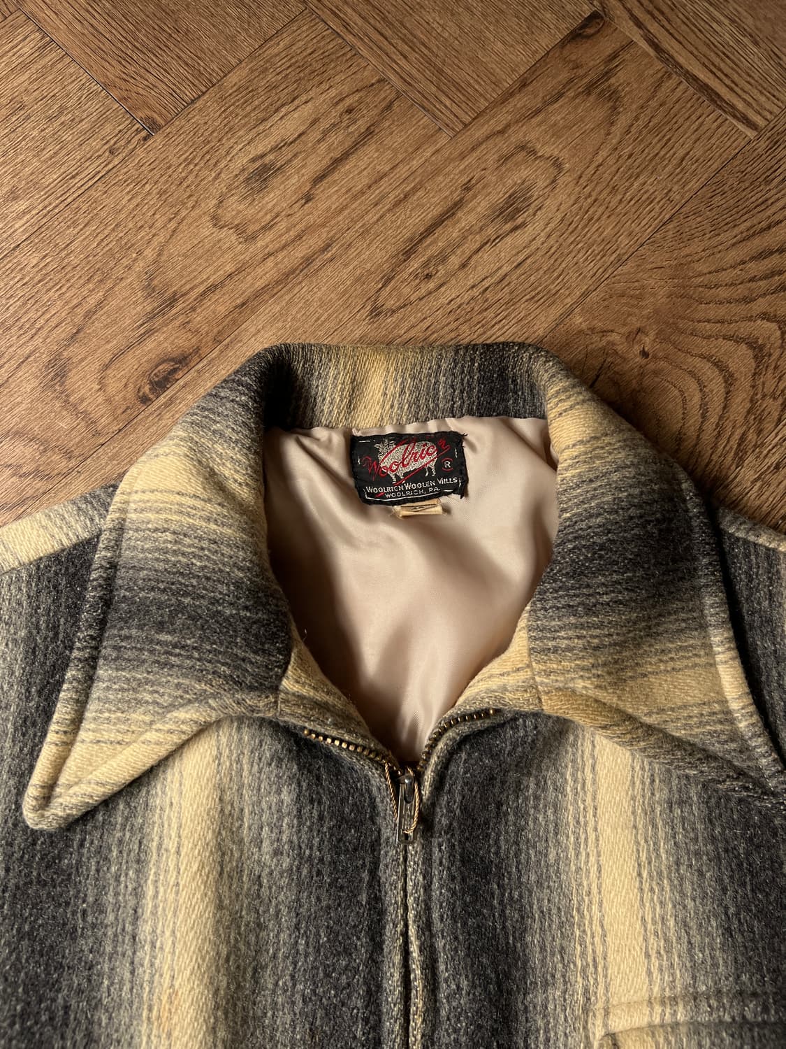 [42]50's 울리치 USA 빈티지 매키노 울 스트라이프 크루저 자켓 상품이미지2