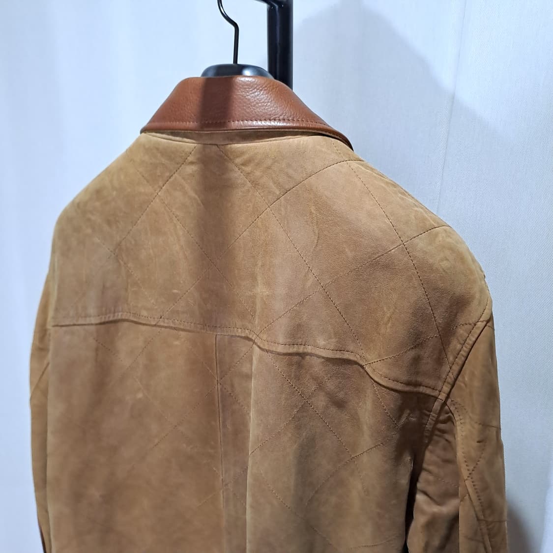 (택포) 시어링 가죽 퀼팅 자켓 잉글랜드 트위드 원단 120 B478 상품이미지6