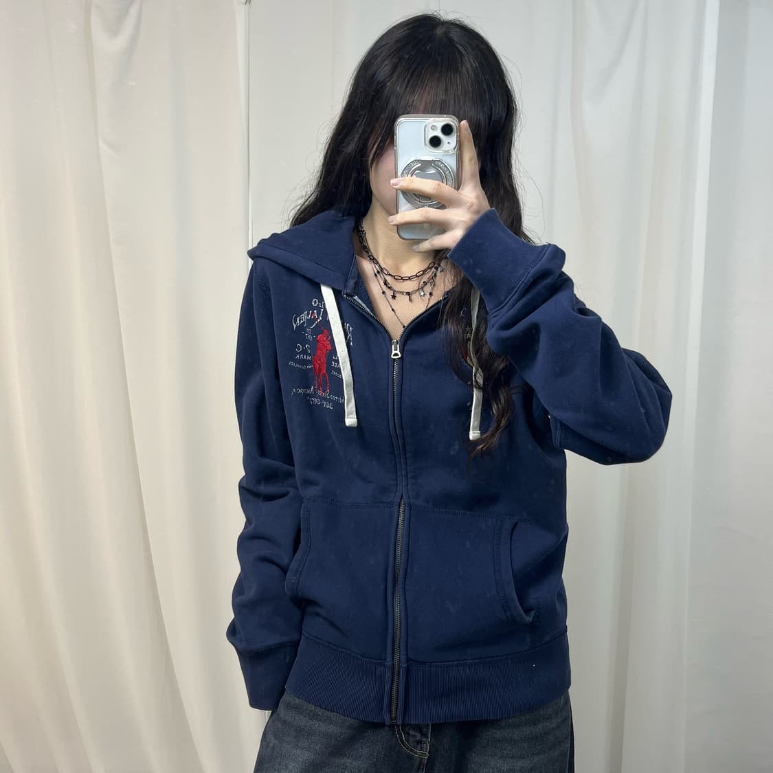 Polo Big Pony Navy Hoodie Zip-up  상품이미지2