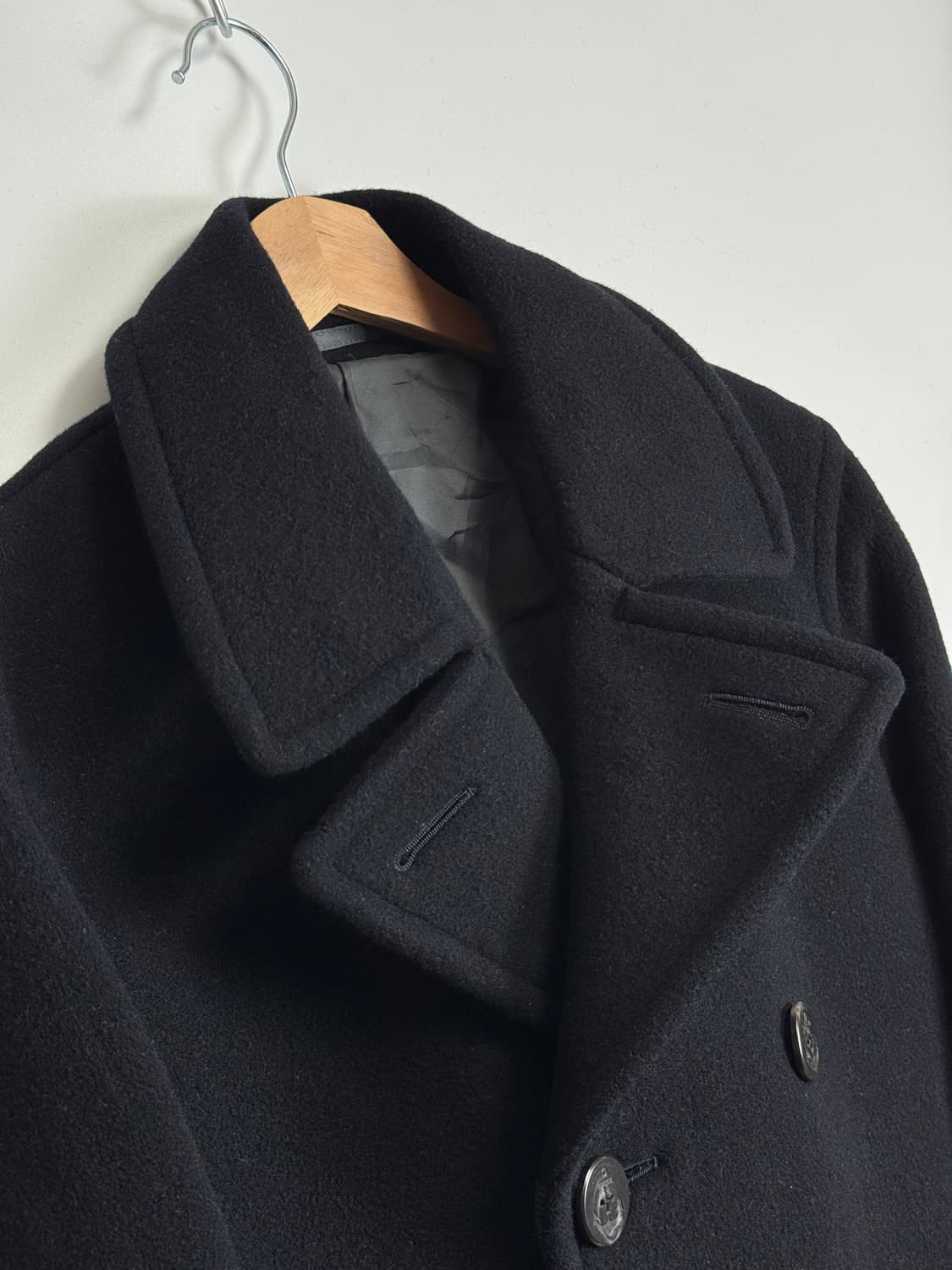 90s 올드 유니클로 피코트 블랙 L 상품이미지3