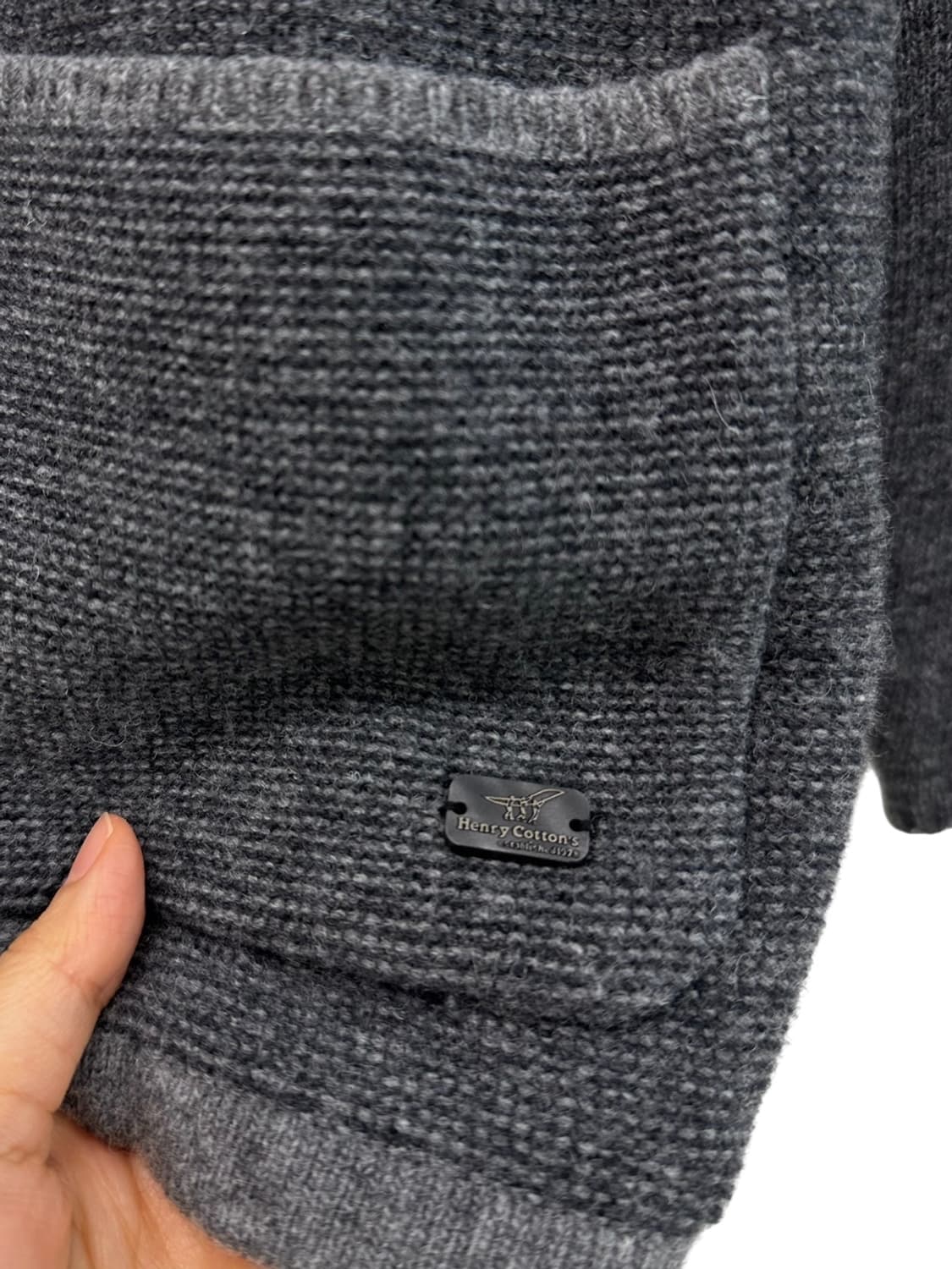 헨리코튼 울 가디건 그레이 (L) 상품이미지5