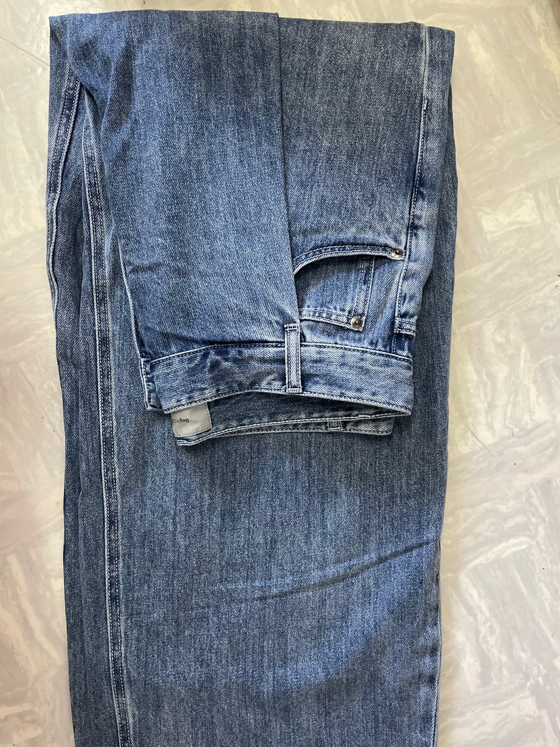 비긴202 페이드 블루 와이드 슬랙스 데님 페이디드 블루 상품이미지2